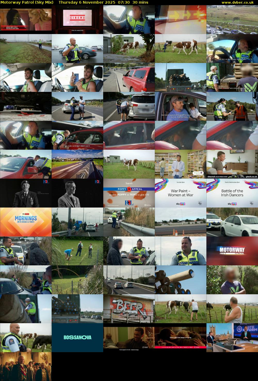 Motorway Patrol (Sky Mix) Thursday 6 November 2025 07:30 - 08:00