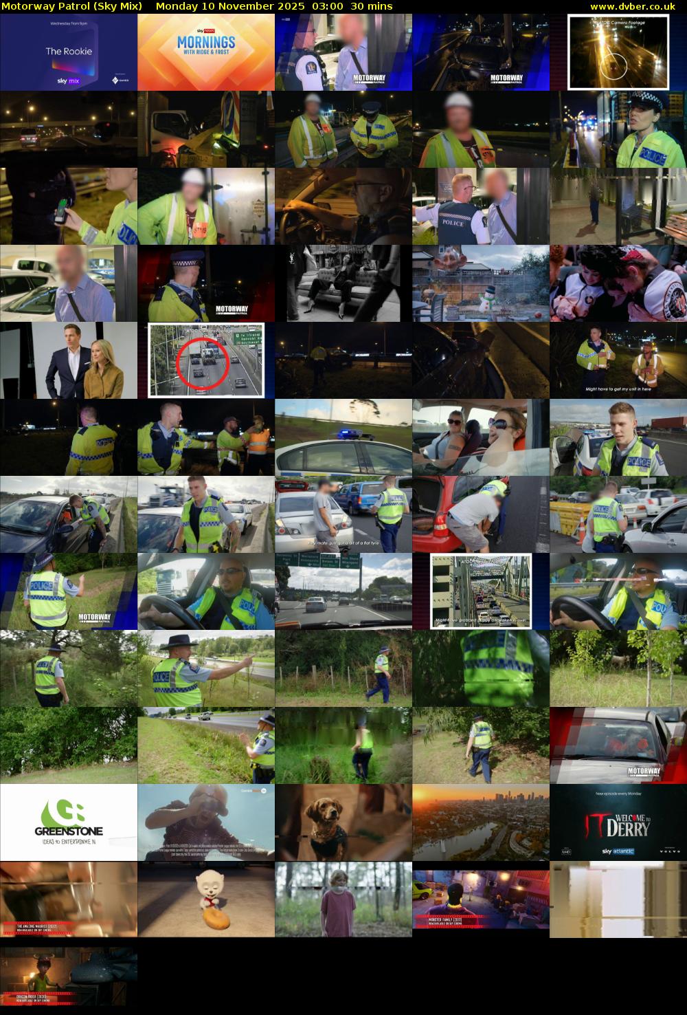 Motorway Patrol (Sky Mix) Monday 10 November 2025 03:00 - 03:30