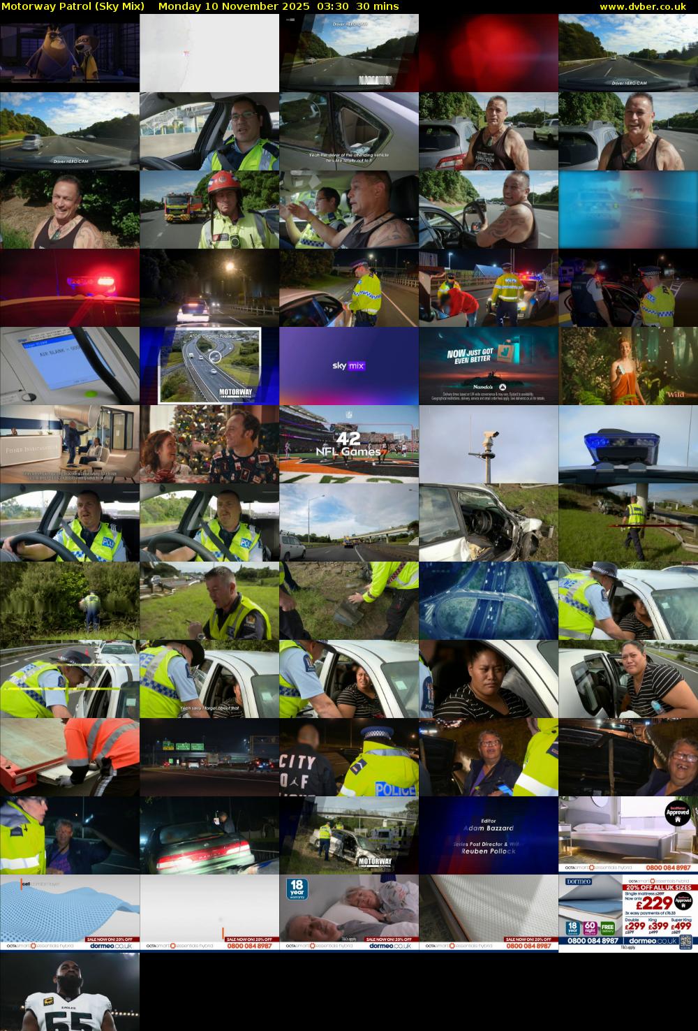 Motorway Patrol (Sky Mix) Monday 10 November 2025 03:30 - 04:00