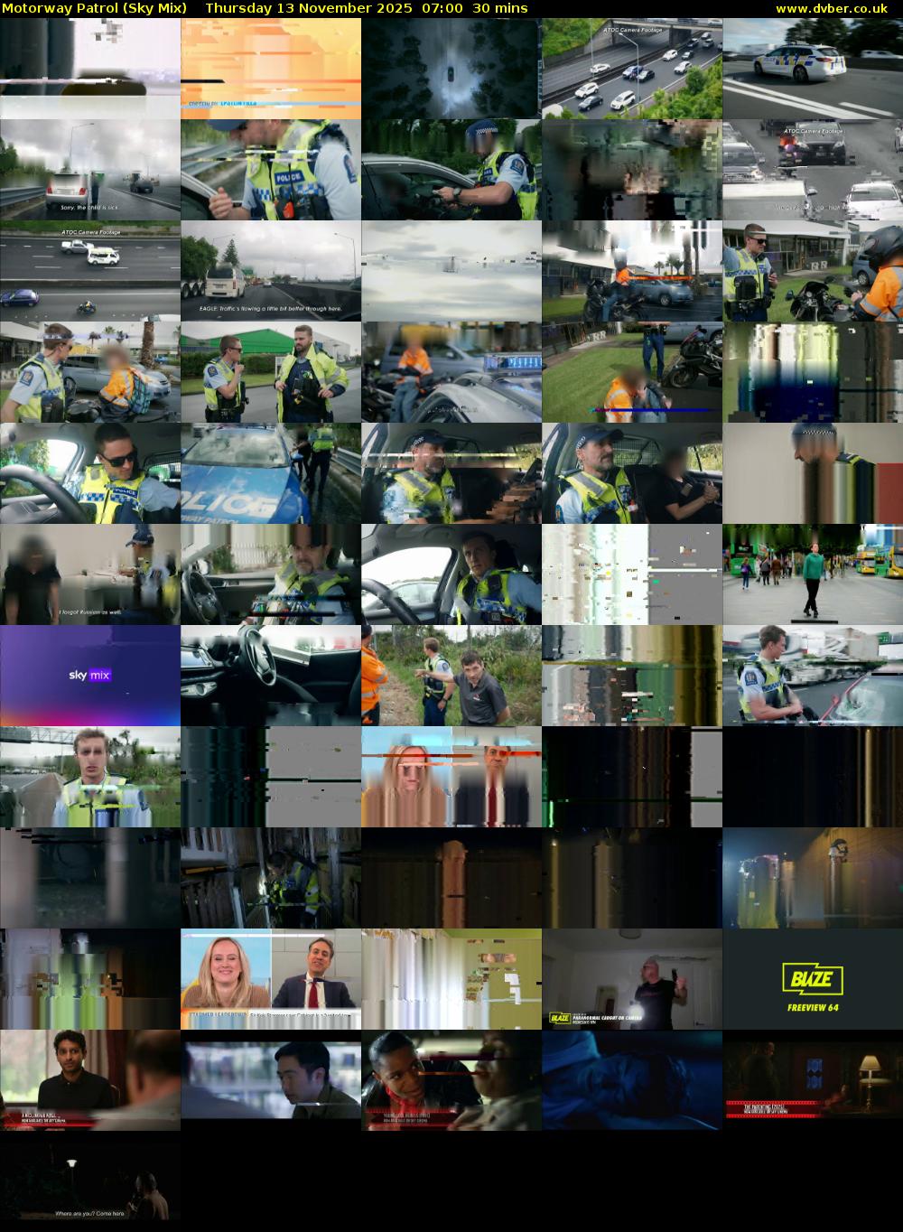 Motorway Patrol (Sky Mix) Thursday 13 November 2025 07:00 - 07:30