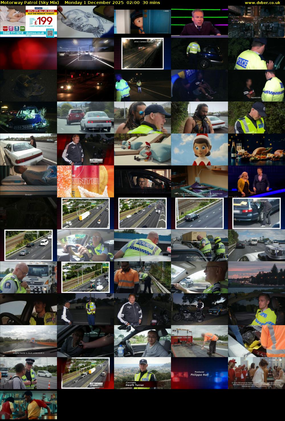 Motorway Patrol (Sky Mix) Monday 1 December 2025 02:00 - 02:30