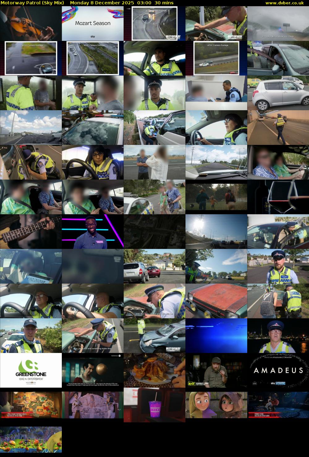 Motorway Patrol (Sky Mix) Monday 8 December 2025 03:00 - 03:30