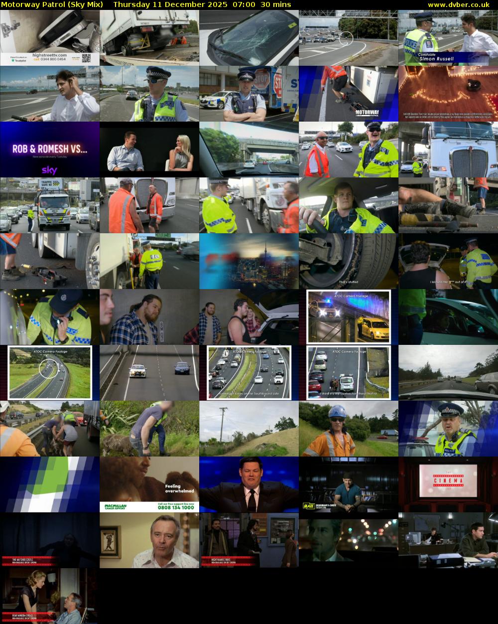 Motorway Patrol (Sky Mix) Thursday 11 December 2025 07:00 - 07:30