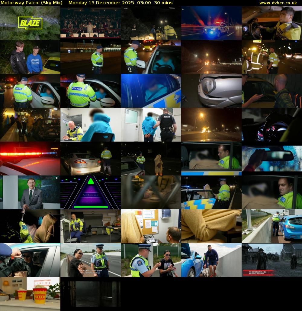 Motorway Patrol (Sky Mix) Monday 15 December 2025 03:00 - 03:30