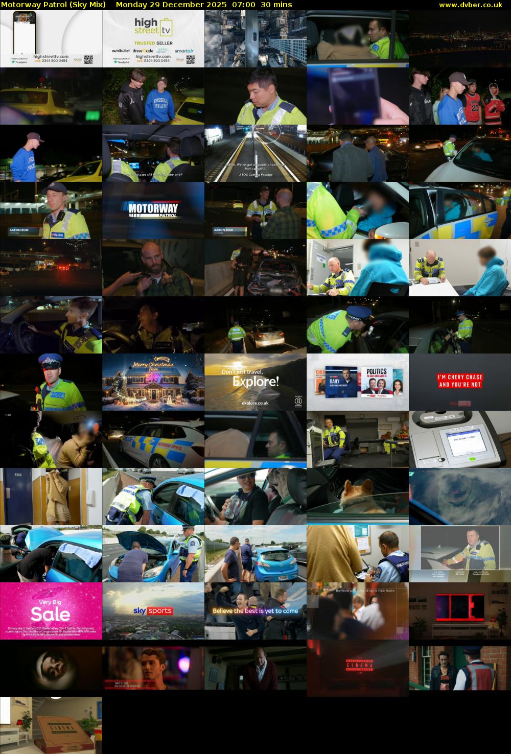 Motorway Patrol (Sky Mix) Monday 29 December 2025 07:00 - 07:30