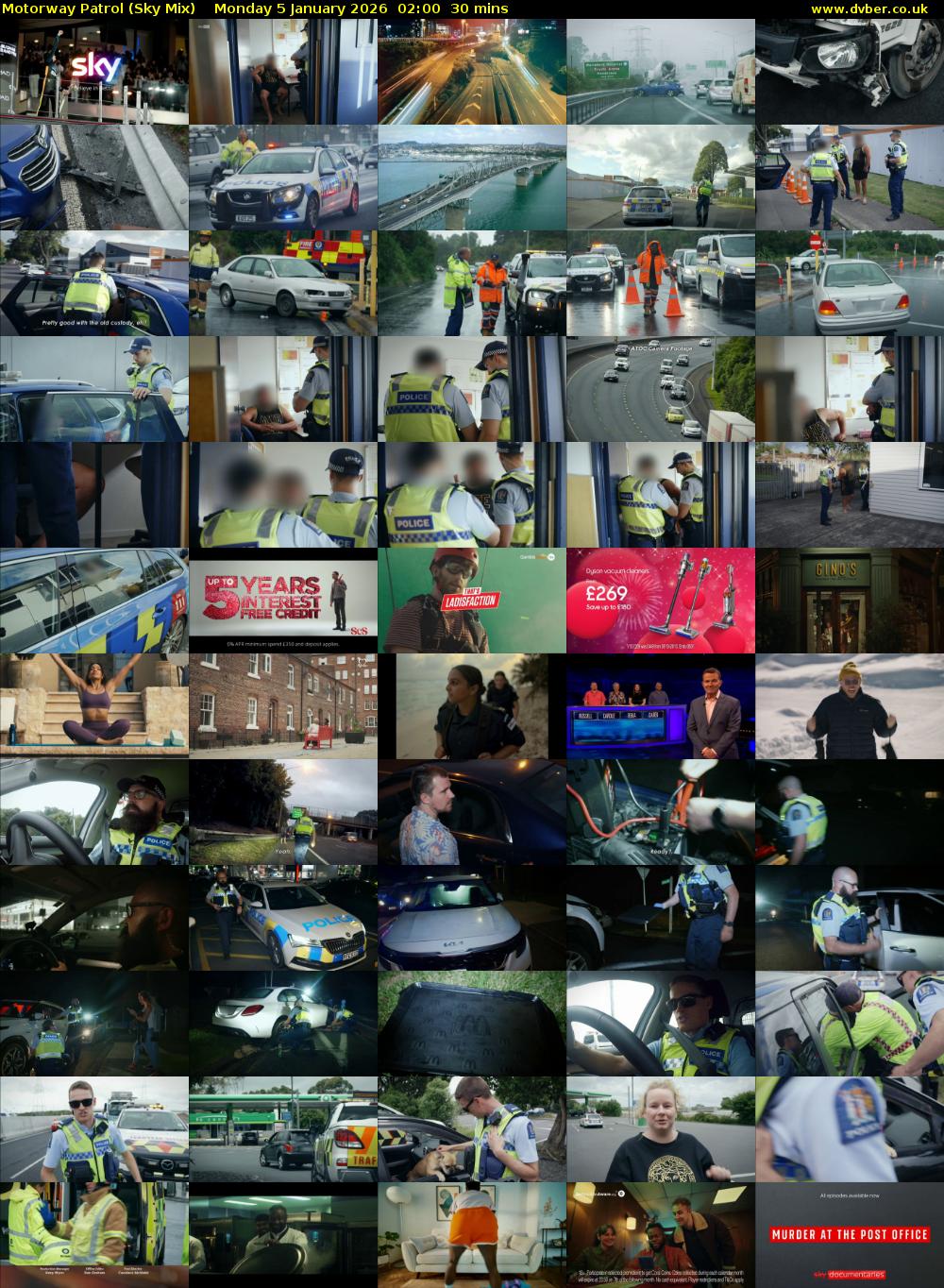 Motorway Patrol (Sky Mix) Monday 5 January 2026 02:00 - 02:30