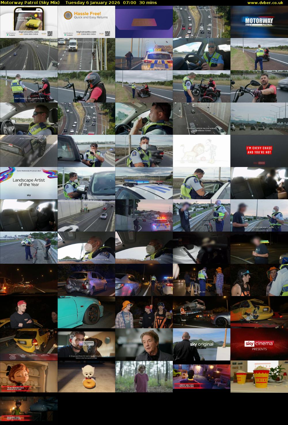 Motorway Patrol (Sky Mix) Tuesday 6 January 2026 07:00 - 07:30