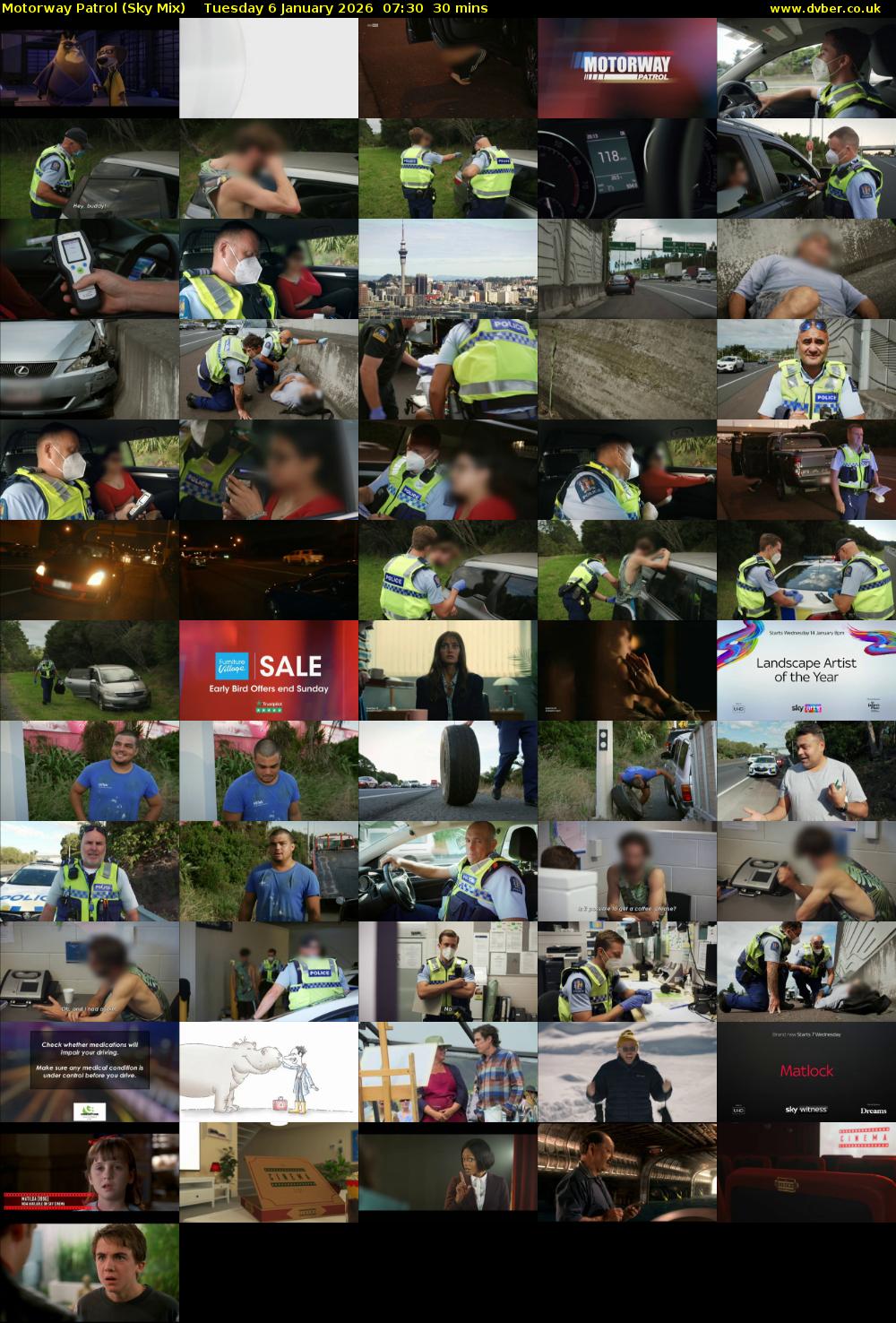 Motorway Patrol (Sky Mix) Tuesday 6 January 2026 07:30 - 08:00