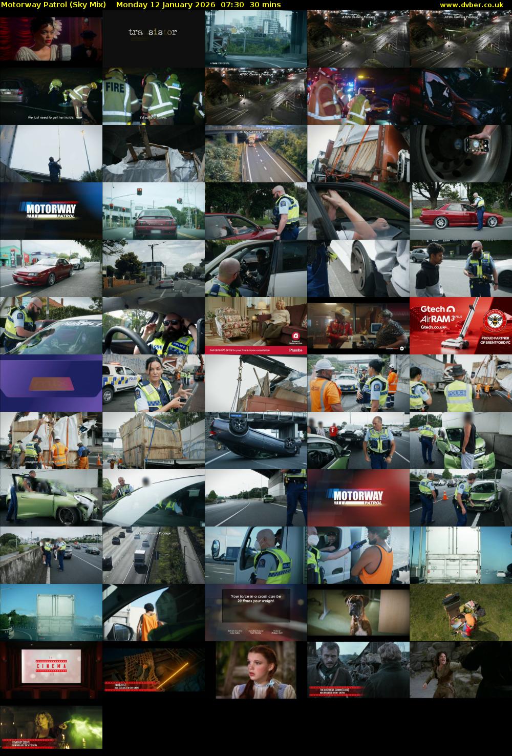 Motorway Patrol (Sky Mix) Monday 12 January 2026 07:30 - 08:00