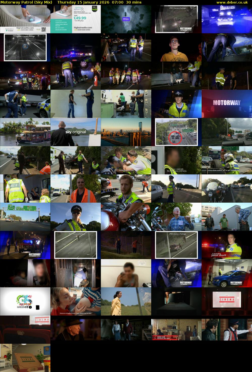 Motorway Patrol (Sky Mix) Thursday 15 January 2026 07:00 - 07:30