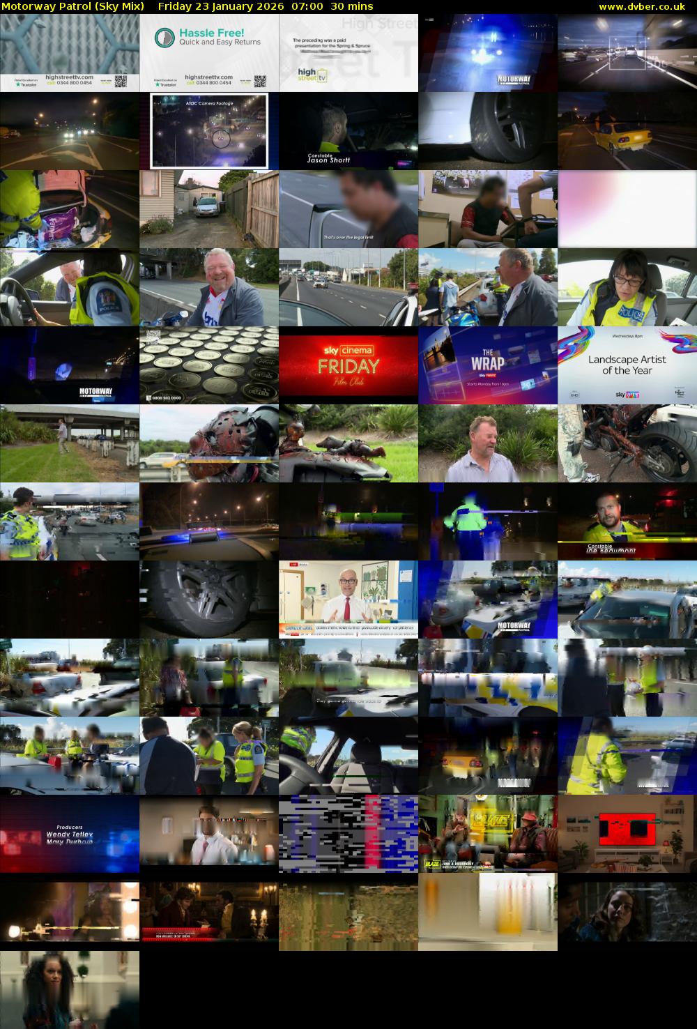 Motorway Patrol (Sky Mix) Friday 23 January 2026 07:00 - 07:30