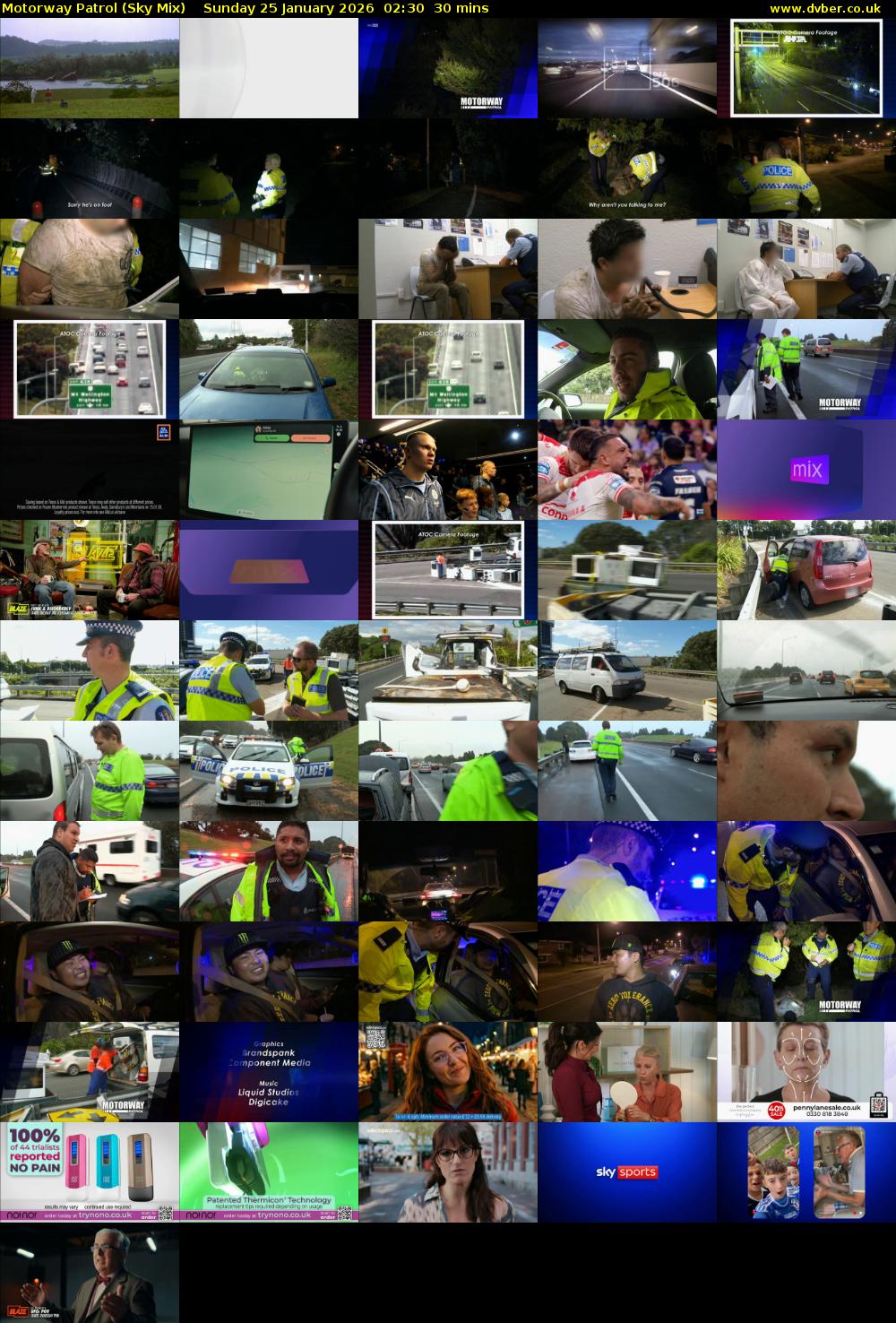 Motorway Patrol (Sky Mix) Sunday 25 January 2026 02:30 - 03:00