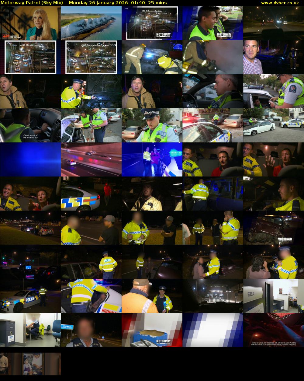 Motorway Patrol (Sky Mix) Monday 26 January 2026 01:40 - 02:05