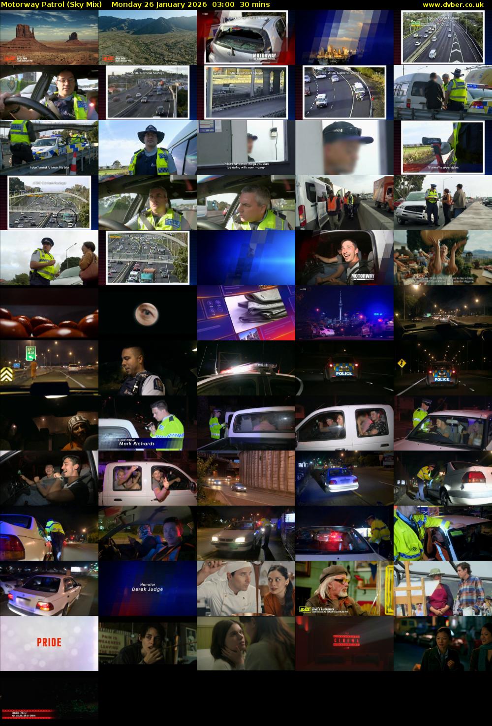 Motorway Patrol (Sky Mix) Monday 26 January 2026 03:00 - 03:30