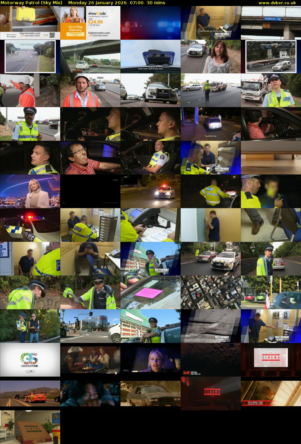 Motorway Patrol (Sky Mix) Monday 26 January 2026 07:00 - 07:30