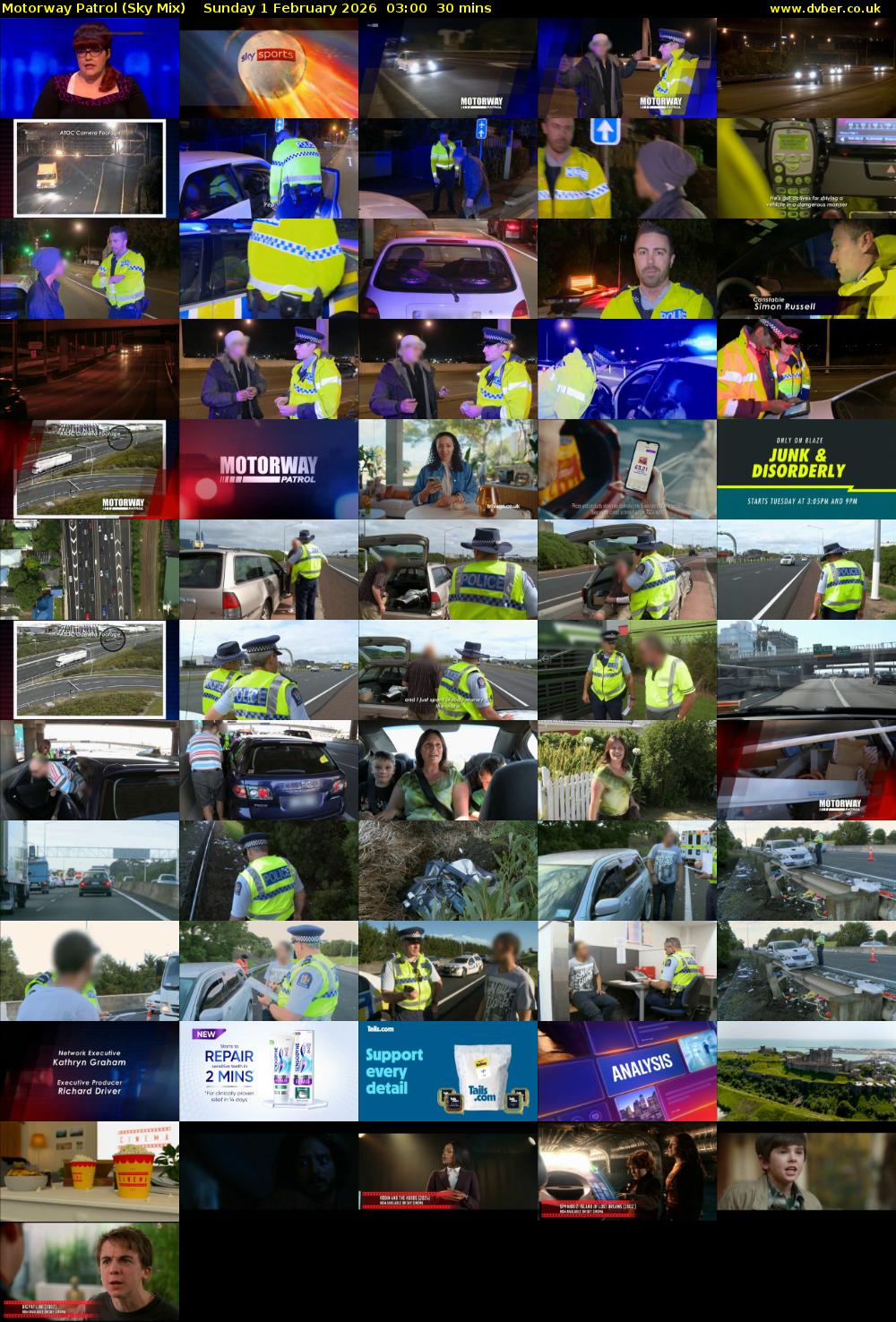 Motorway Patrol (Sky Mix) Sunday 1 February 2026 03:00 - 03:30