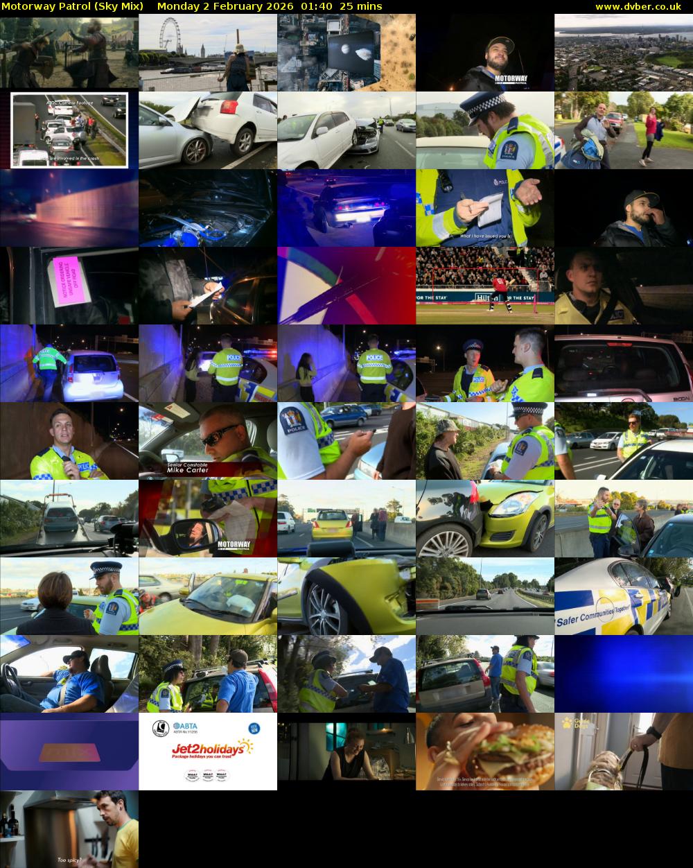 Motorway Patrol (Sky Mix) Monday 2 February 2026 01:40 - 02:05