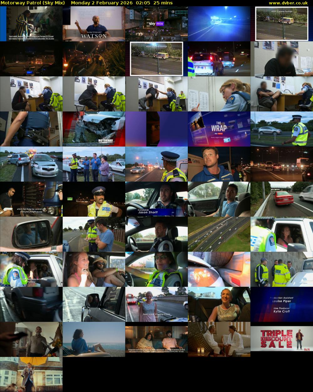 Motorway Patrol (Sky Mix) Monday 2 February 2026 02:05 - 02:30