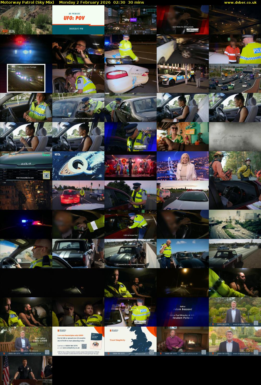 Motorway Patrol (Sky Mix) Monday 2 February 2026 02:30 - 03:00