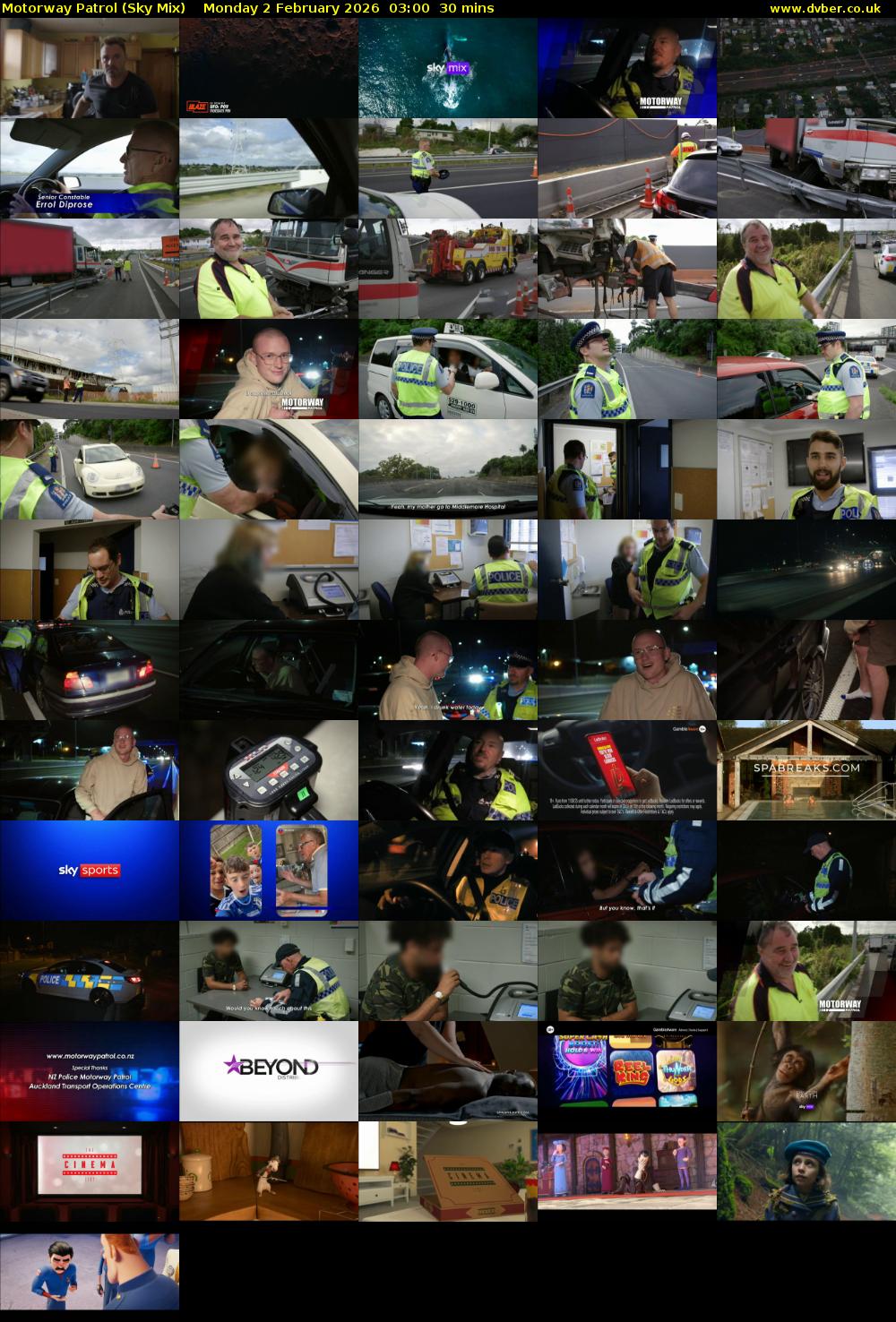 Motorway Patrol (Sky Mix) Monday 2 February 2026 03:00 - 03:30