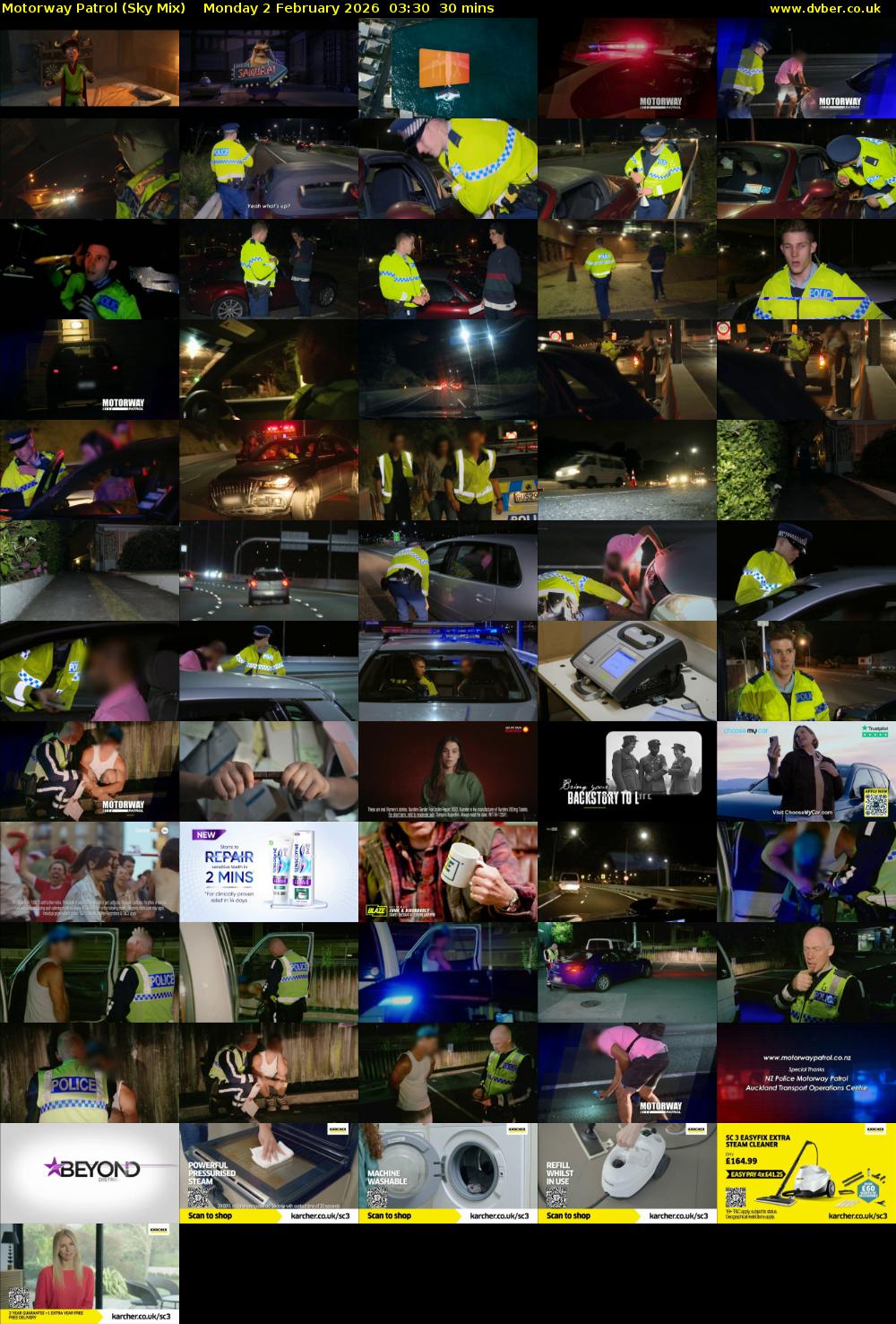 Motorway Patrol (Sky Mix) Monday 2 February 2026 03:30 - 04:00