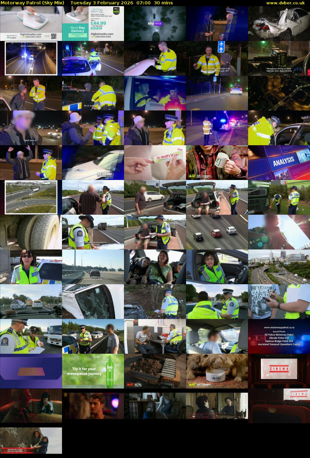 Motorway Patrol (Sky Mix) Tuesday 3 February 2026 07:00 - 07:30