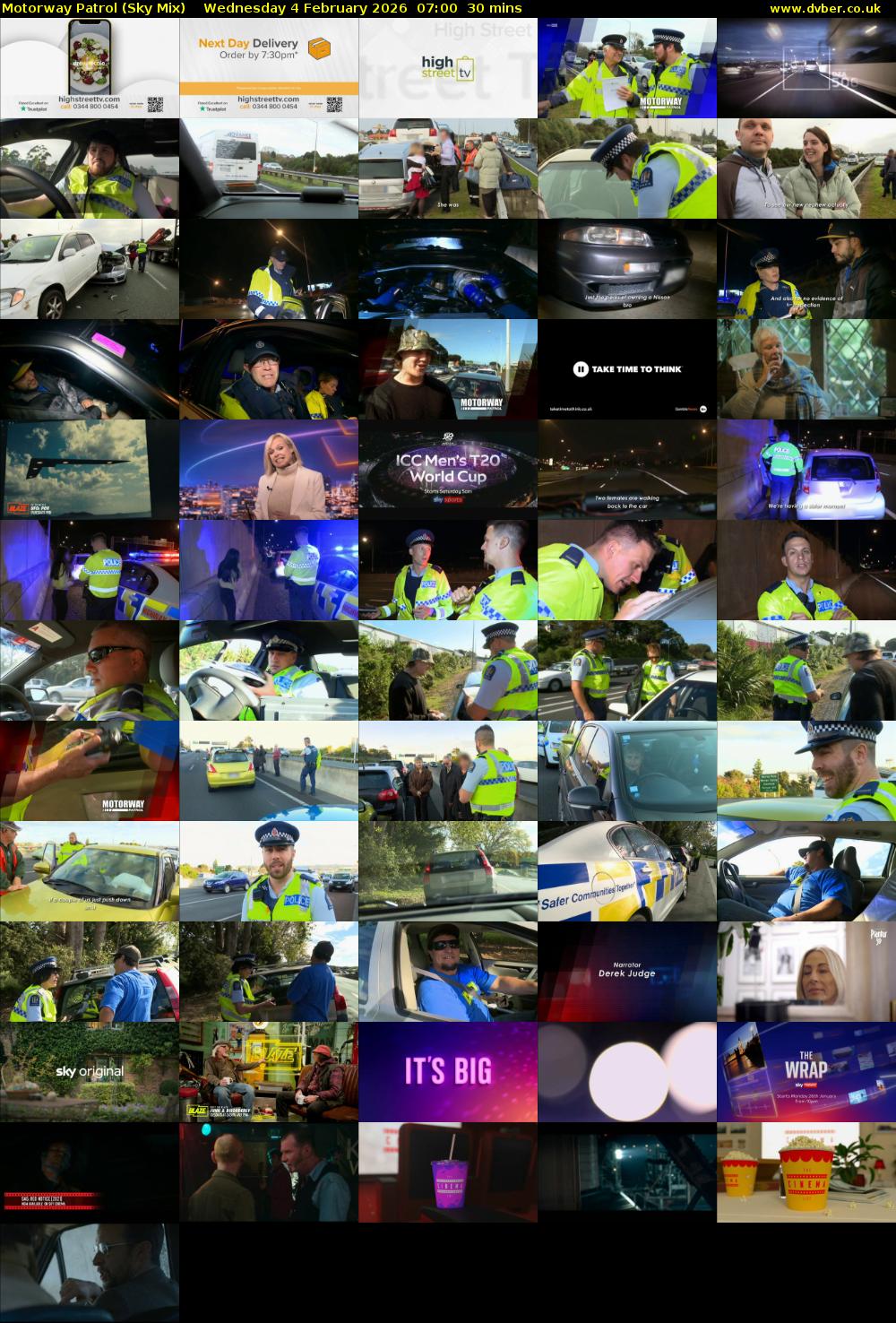 Motorway Patrol (Sky Mix) Wednesday 4 February 2026 07:00 - 07:30