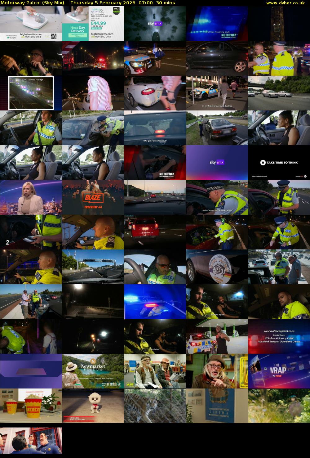Motorway Patrol (Sky Mix) Thursday 5 February 2026 07:00 - 07:30