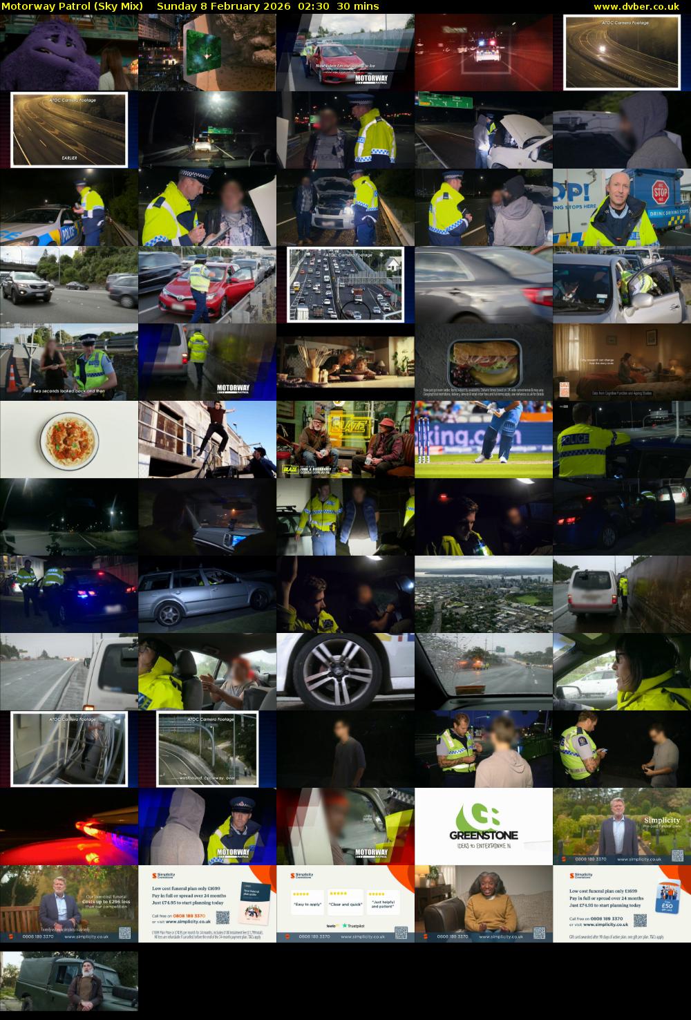 Motorway Patrol (Sky Mix) Sunday 8 February 2026 02:30 - 03:00