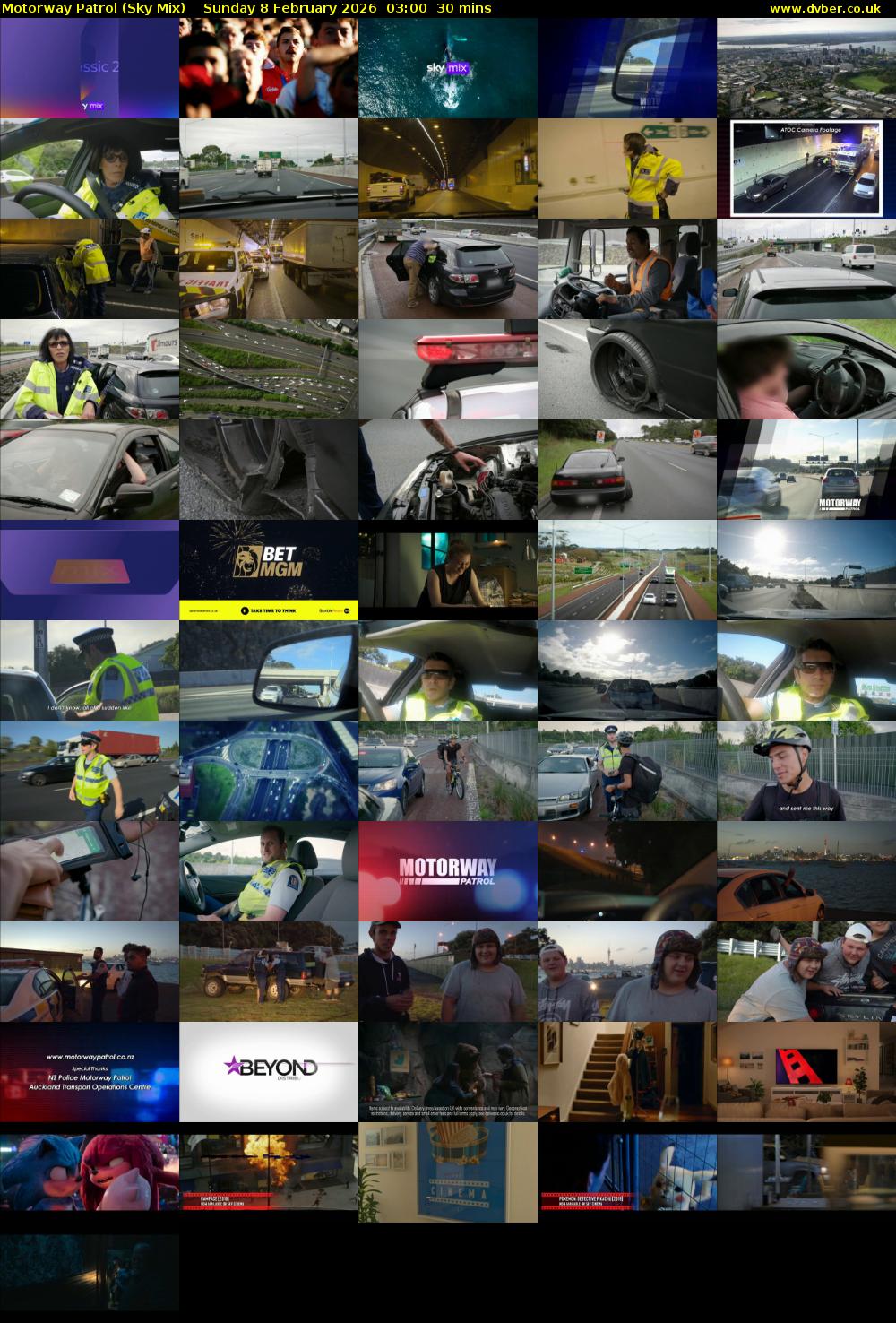 Motorway Patrol (Sky Mix) Sunday 8 February 2026 03:00 - 03:30