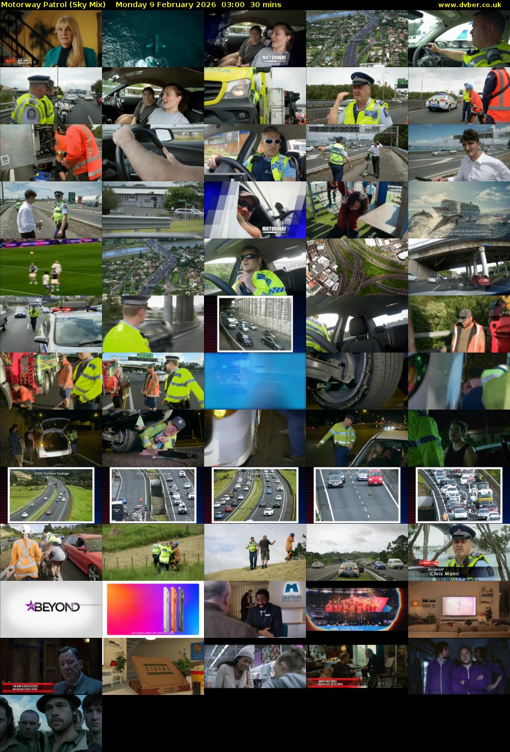 Motorway Patrol (Sky Mix) Monday 9 February 2026 03:00 - 03:30