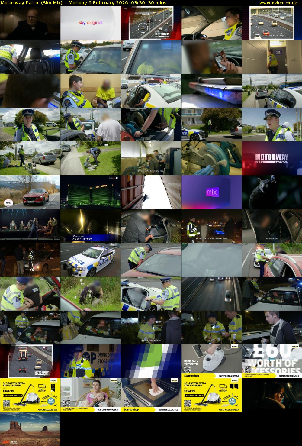 Motorway Patrol (Sky Mix) Monday 9 February 2026 03:30 - 04:00