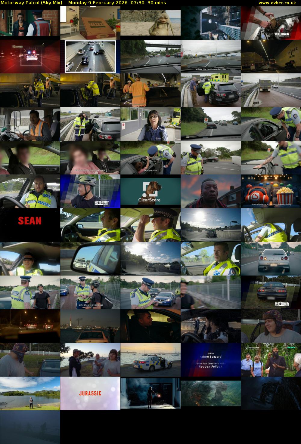 Motorway Patrol (Sky Mix) Monday 9 February 2026 07:30 - 08:00