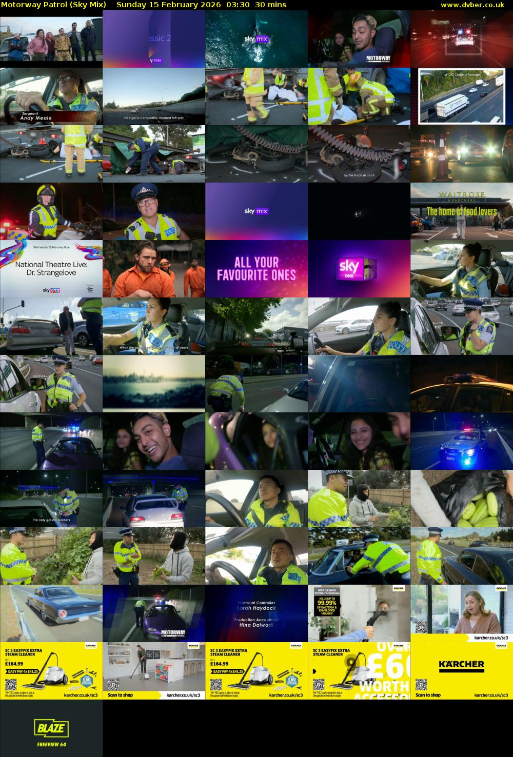 Motorway Patrol (Sky Mix) Sunday 15 February 2026 03:30 - 04:00