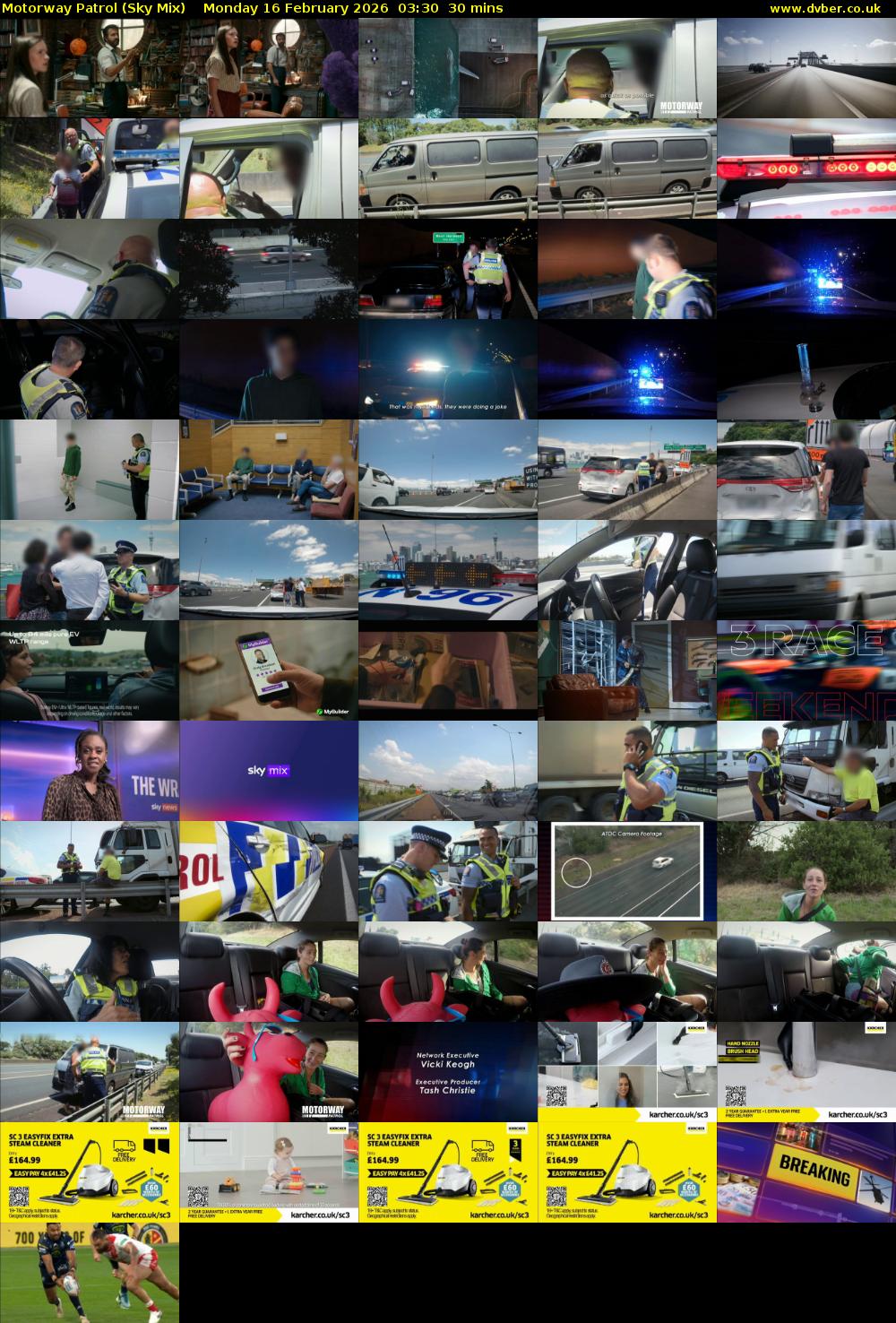 Motorway Patrol (Sky Mix) Monday 16 February 2026 03:30 - 04:00