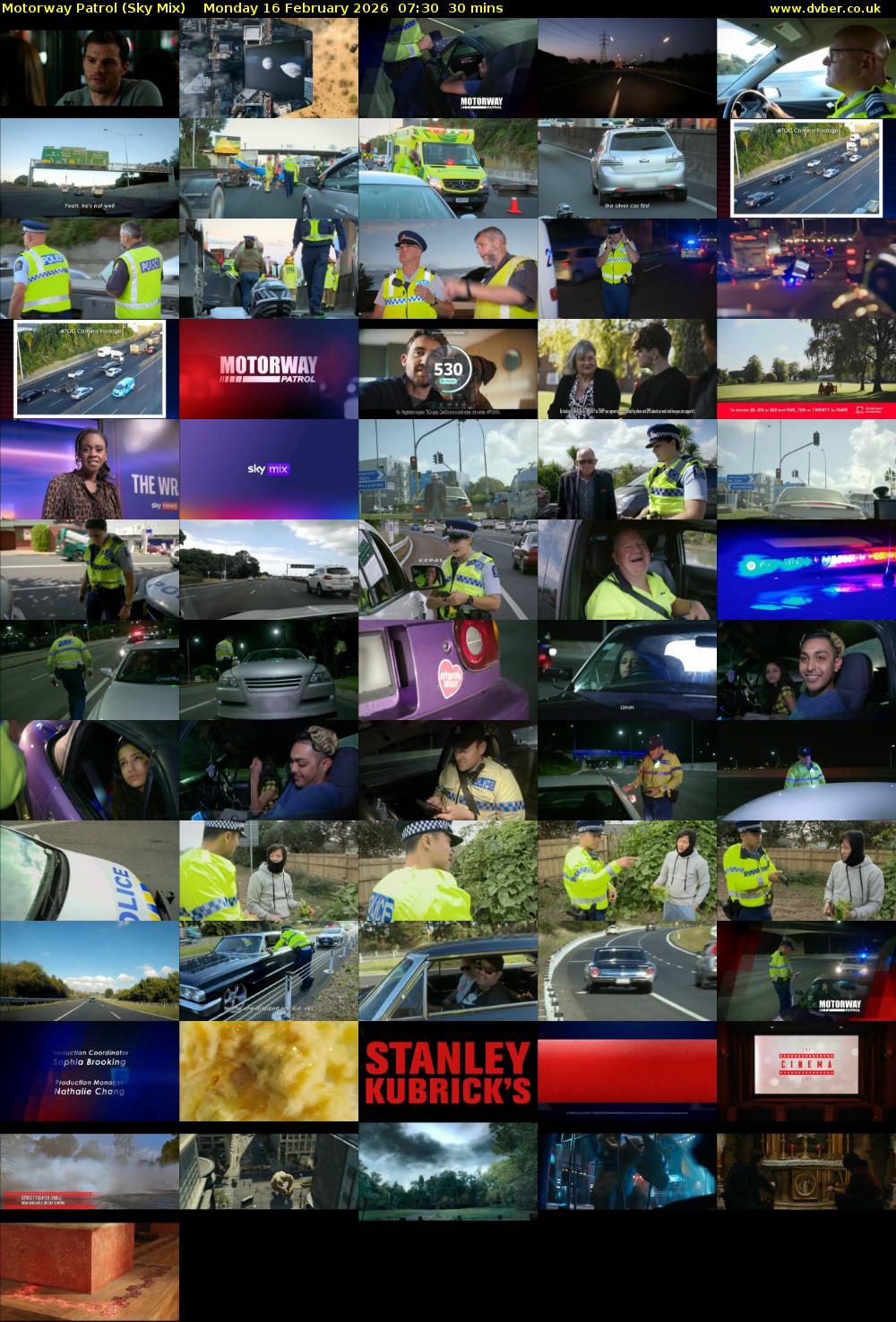Motorway Patrol (Sky Mix) Monday 16 February 2026 07:30 - 08:00