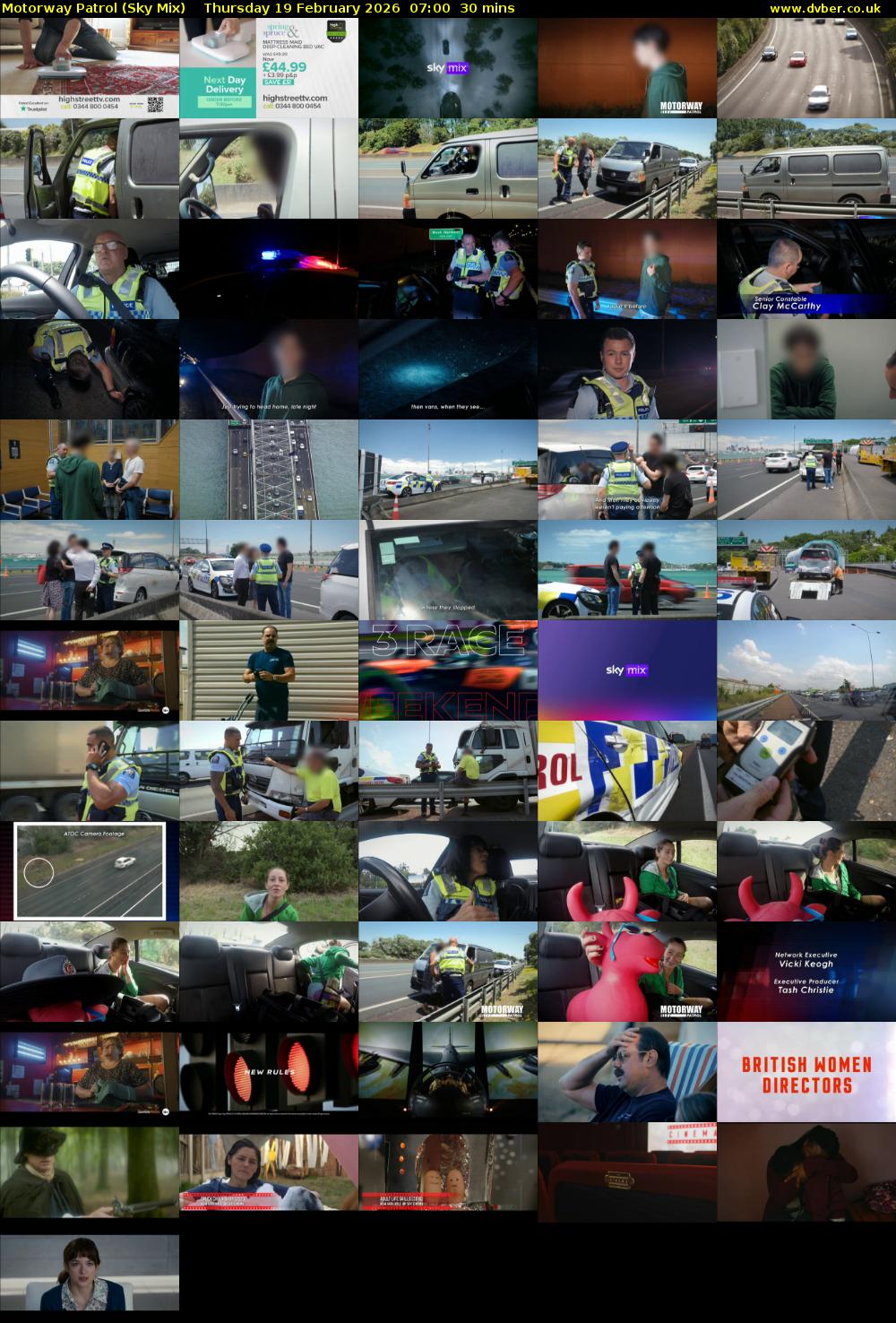 Motorway Patrol (Sky Mix) Thursday 19 February 2026 07:00 - 07:30