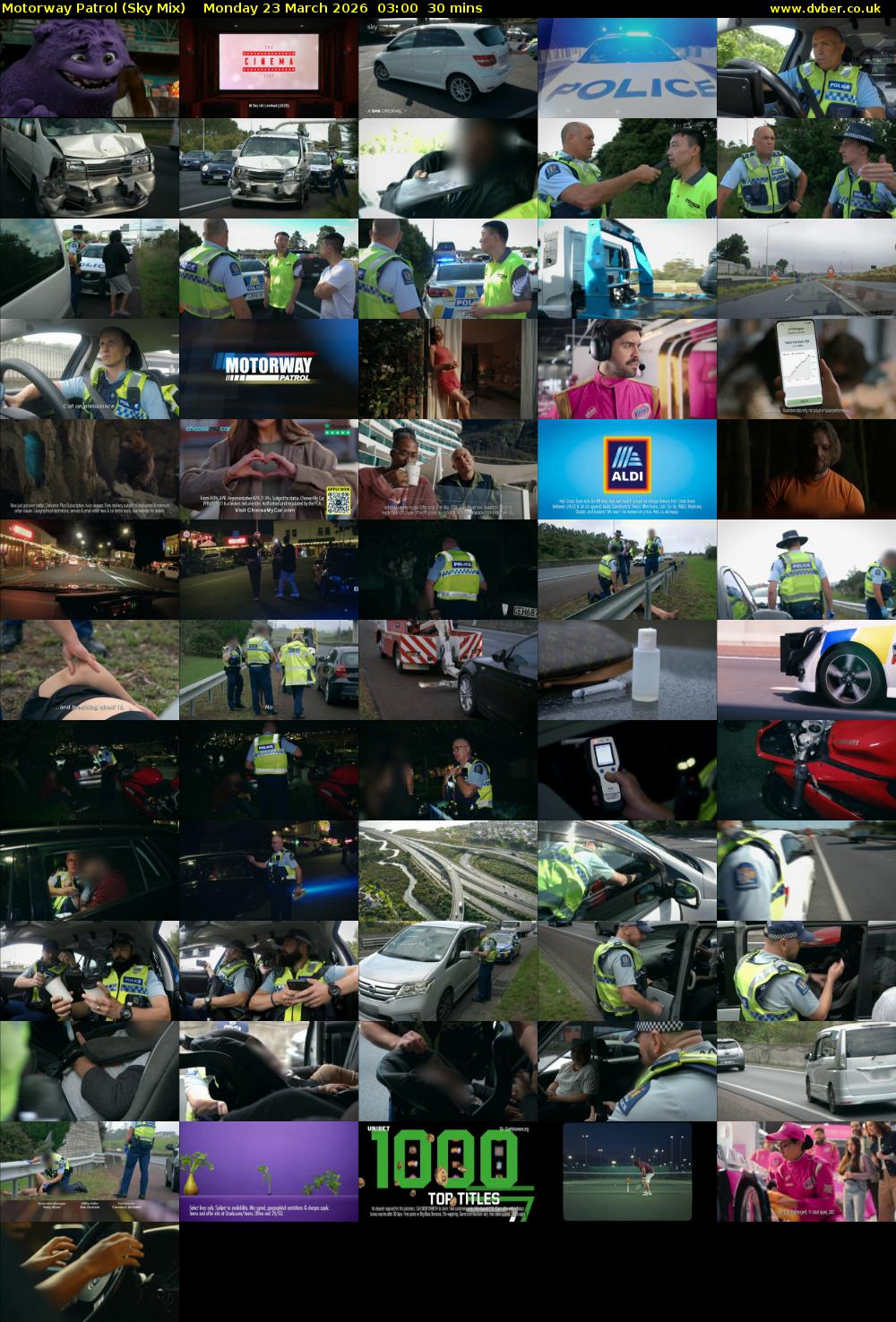 Motorway Patrol (Sky Mix) Monday 23 March 2026 03:00 - 03:30
