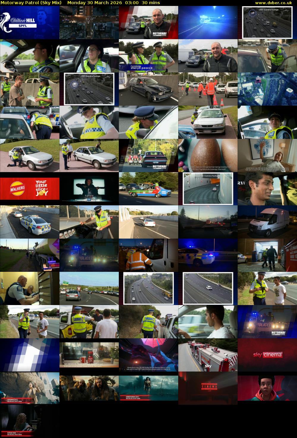 Motorway Patrol (Sky Mix) Monday 30 March 2026 03:00 - 03:30