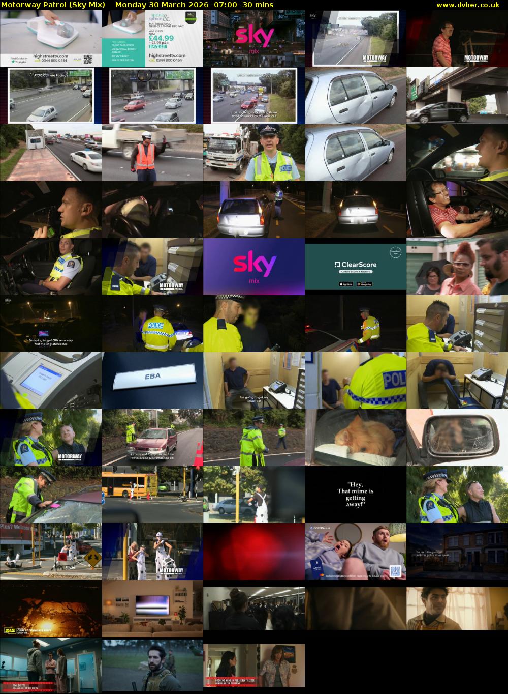 Motorway Patrol (Sky Mix) Monday 30 March 2026 07:00 - 07:30