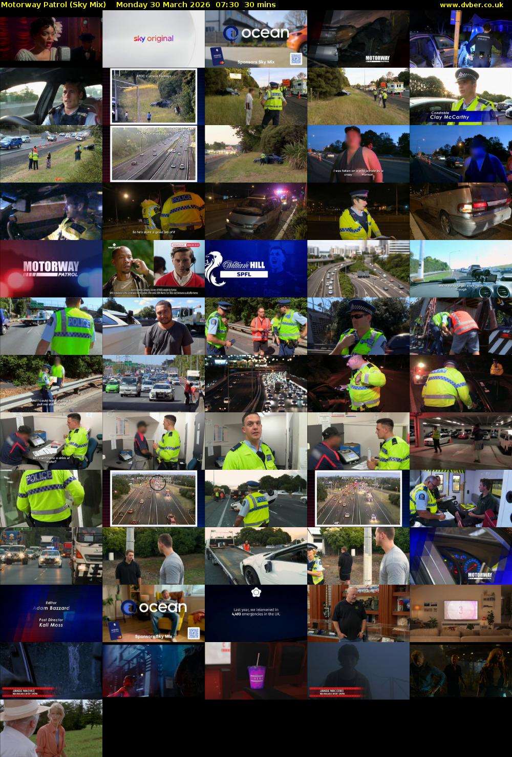 Motorway Patrol (Sky Mix) Monday 30 March 2026 07:30 - 08:00