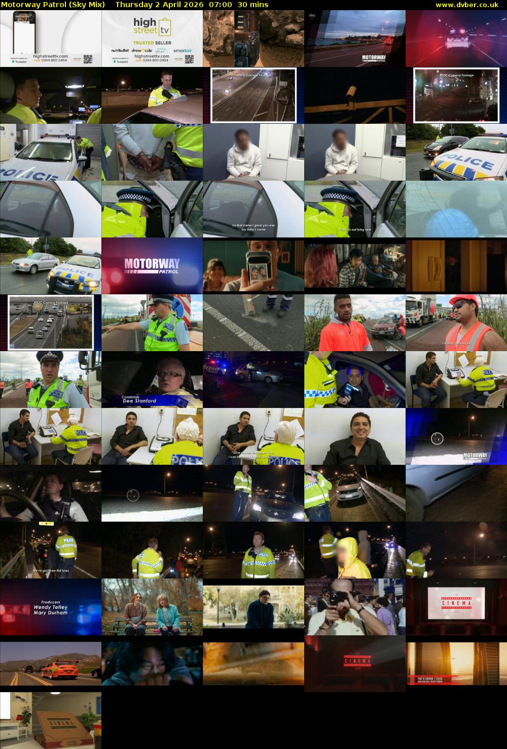 Motorway Patrol (Sky Mix) Thursday 2 April 2026 07:00 - 07:30