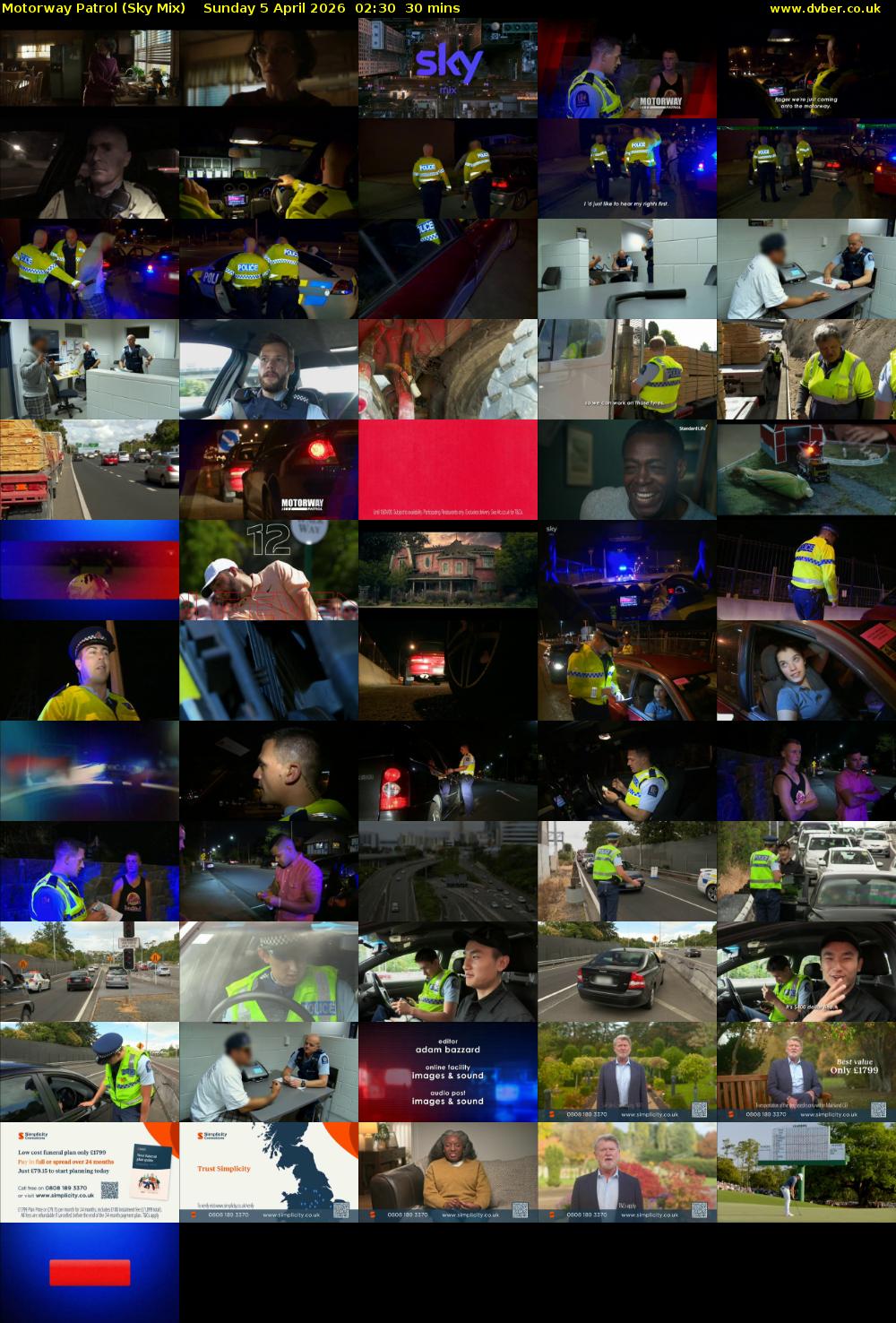 Motorway Patrol (Sky Mix) Sunday 5 April 2026 02:30 - 03:00