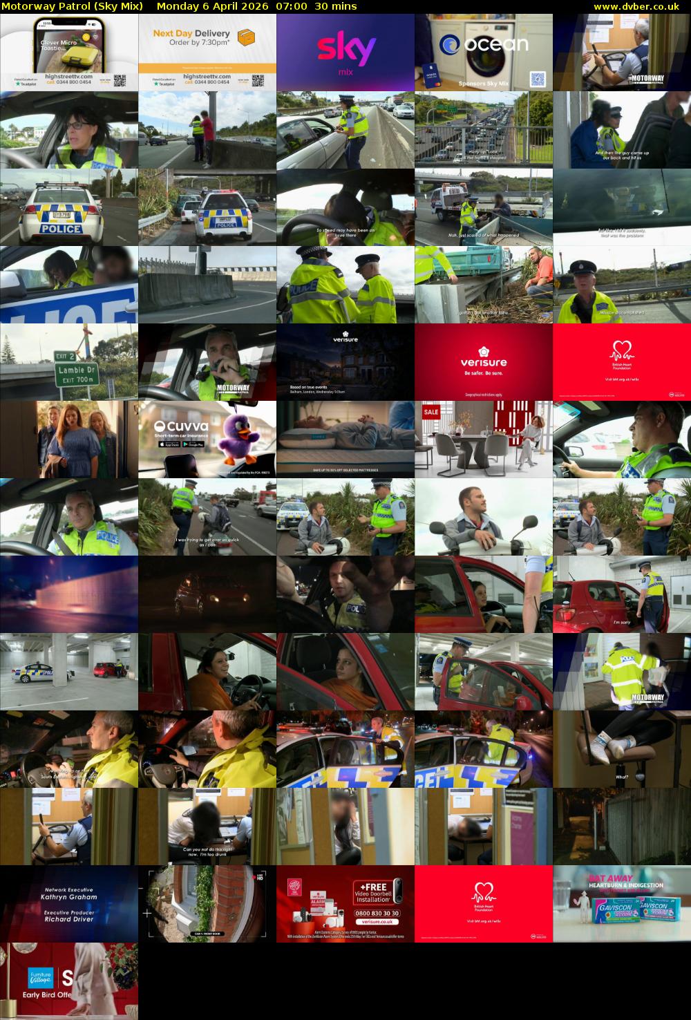 Motorway Patrol (Sky Mix) Monday 6 April 2026 07:00 - 07:30