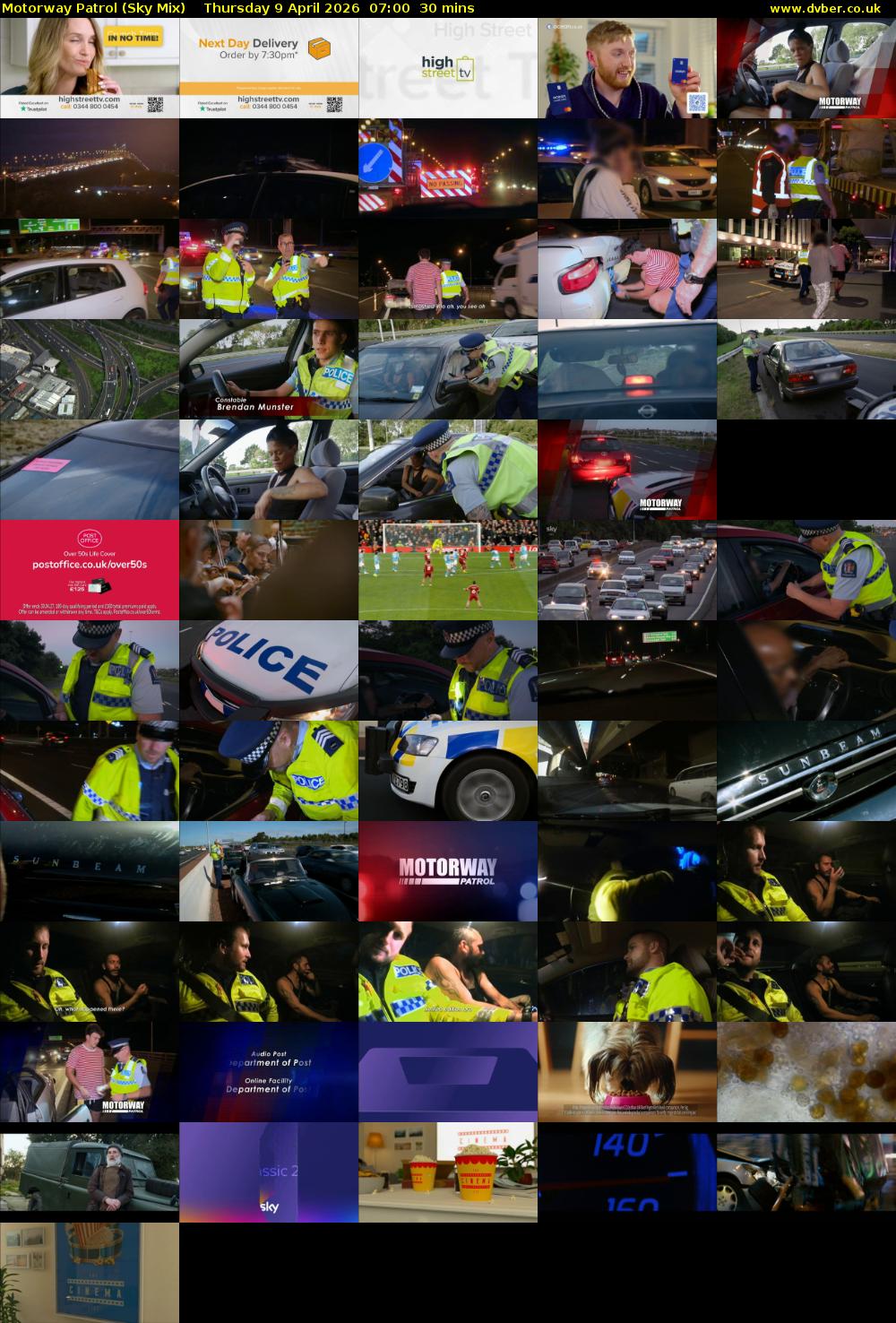 Motorway Patrol (Sky Mix) Thursday 9 April 2026 07:00 - 07:30