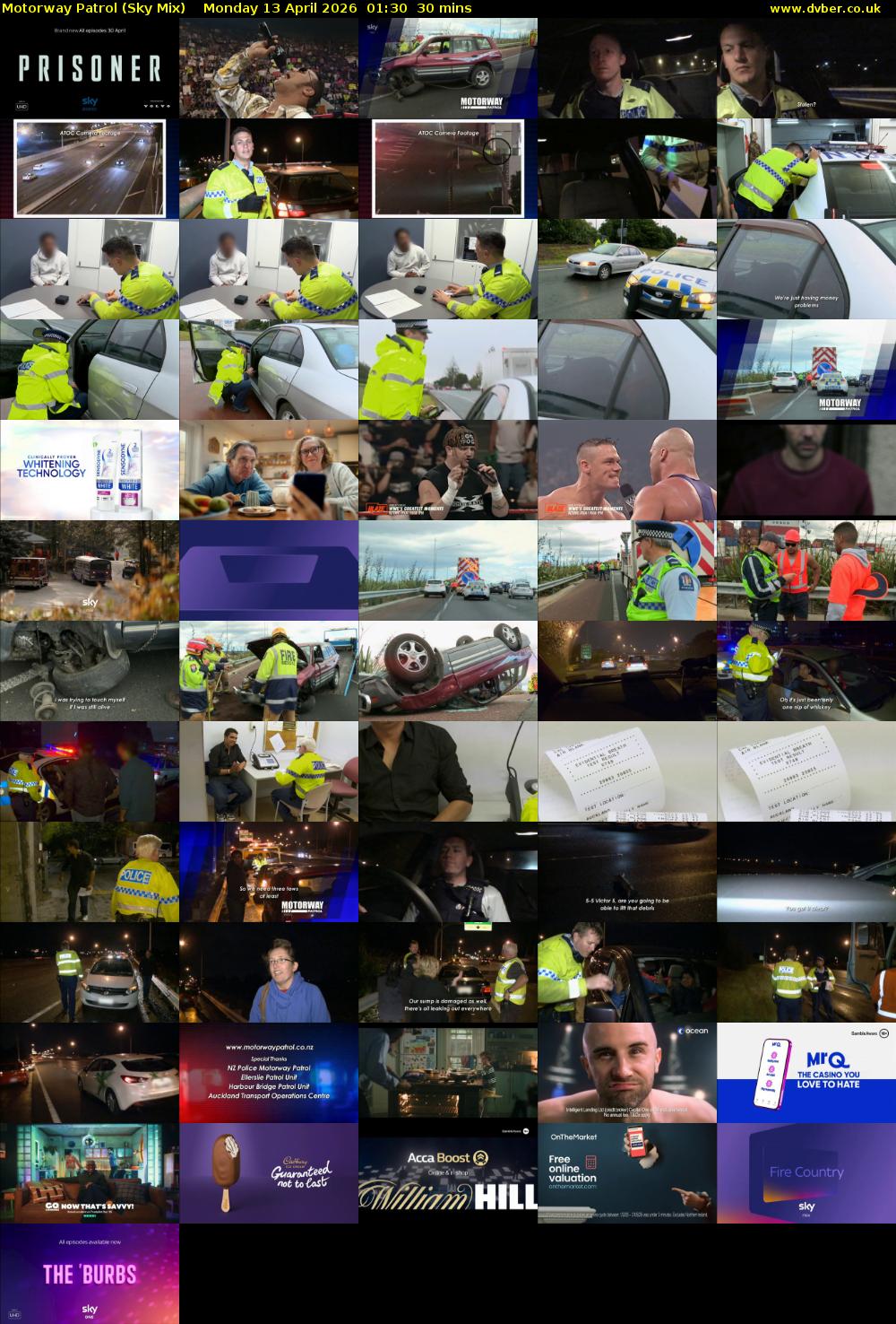 Motorway Patrol (Sky Mix) Monday 13 April 2026 01:30 - 02:00