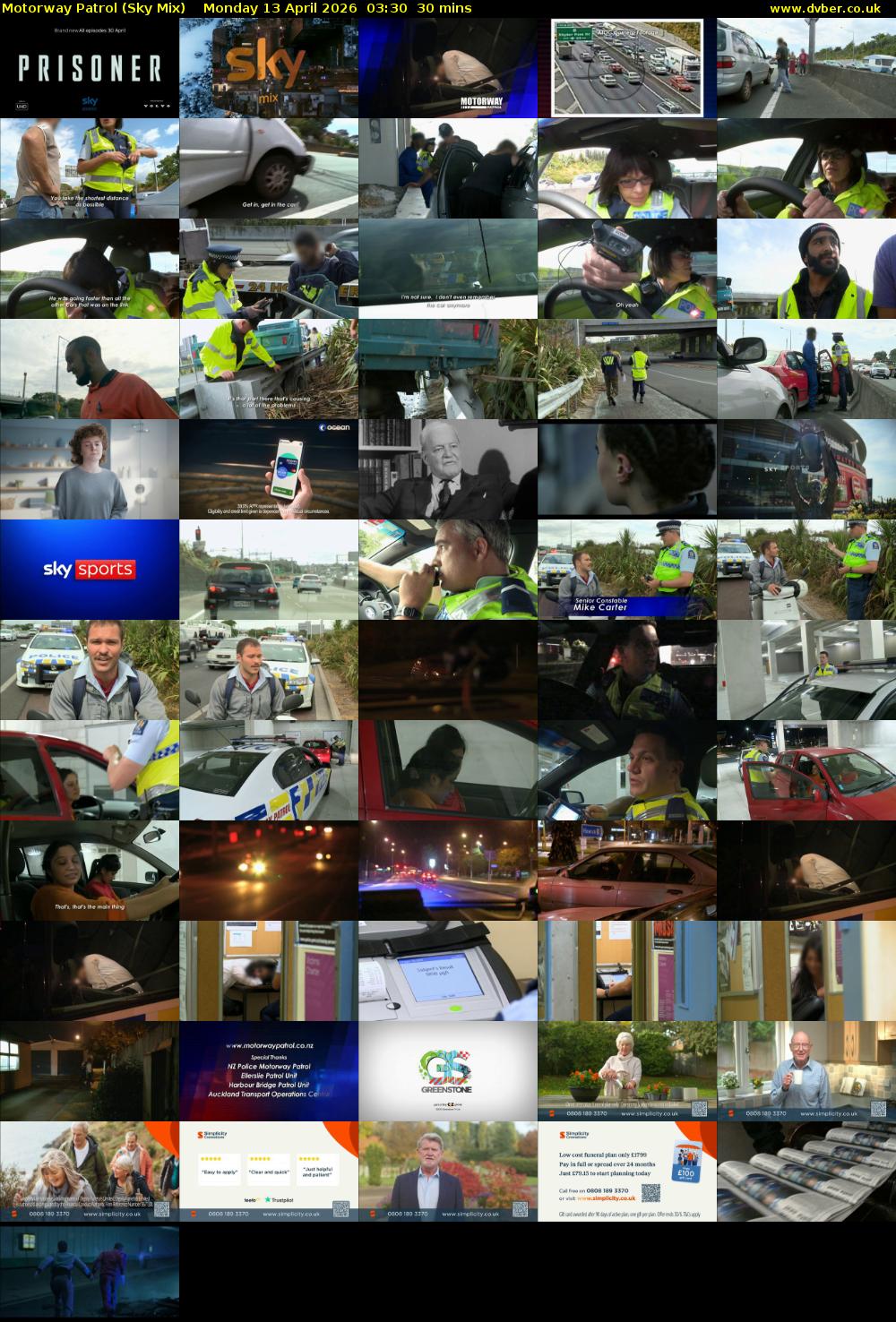 Motorway Patrol (Sky Mix) Monday 13 April 2026 03:30 - 04:00