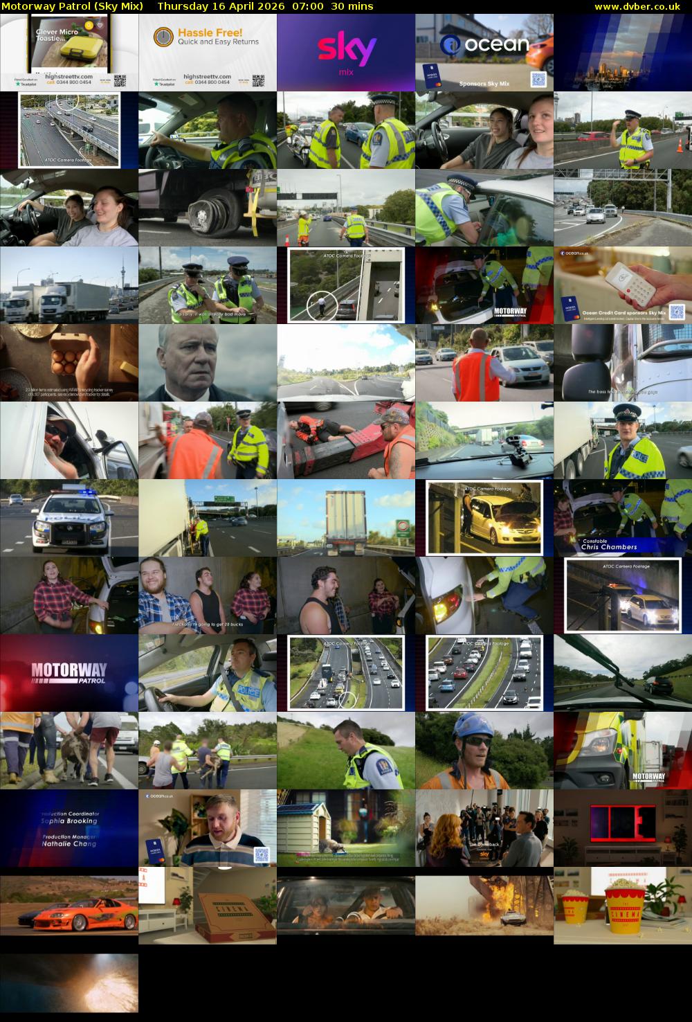 Motorway Patrol (Sky Mix) Thursday 16 April 2026 07:00 - 07:30