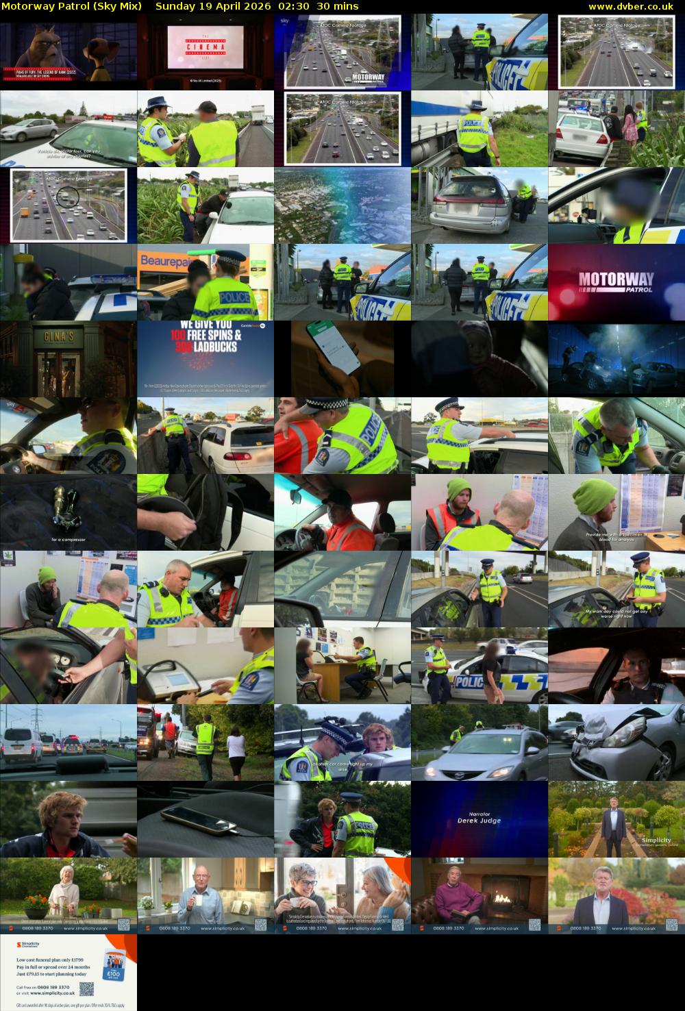Motorway Patrol (Sky Mix) Sunday 19 April 2026 02:30 - 03:00