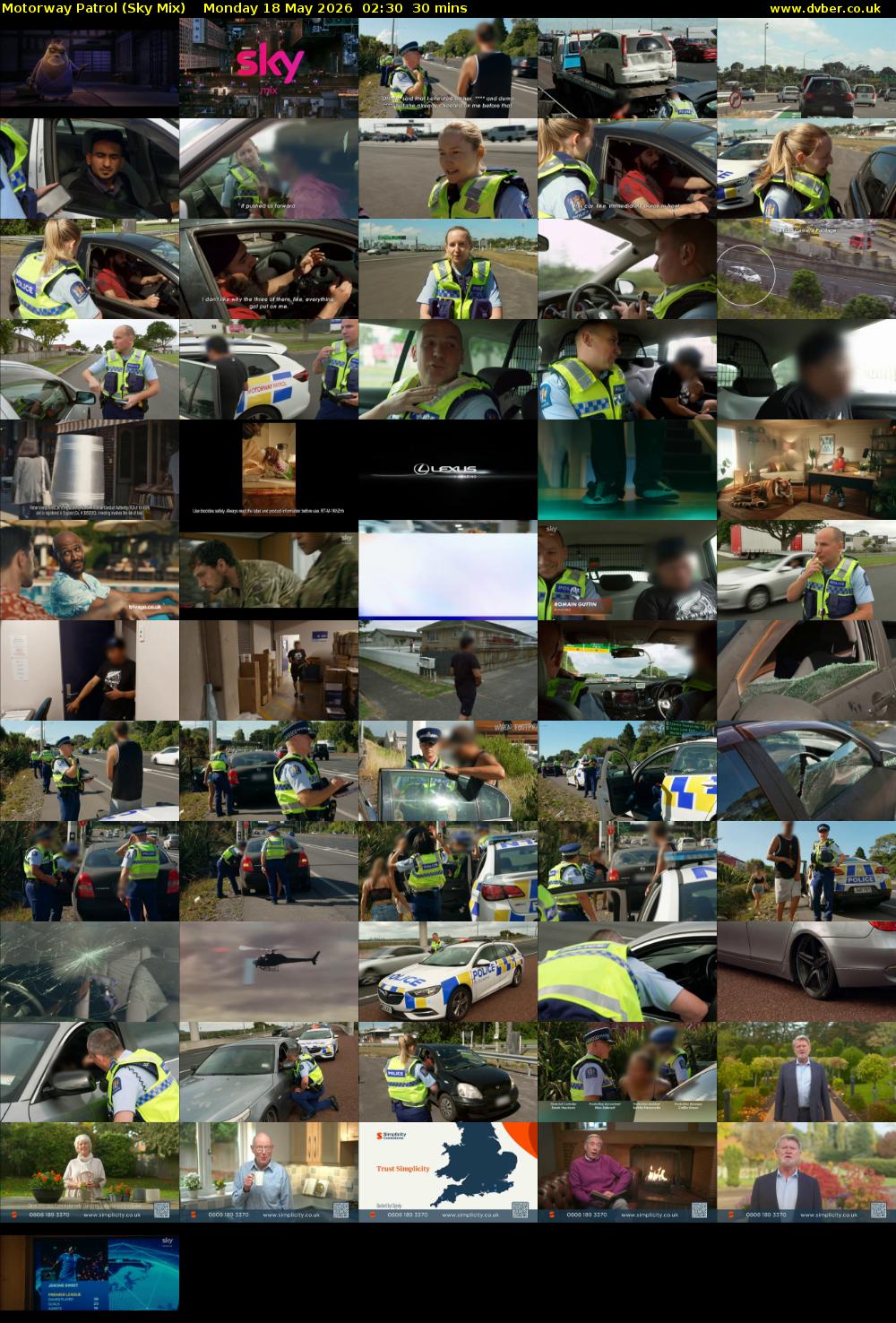 Motorway Patrol (Sky Mix) Monday 18 May 2026 02:30 - 03:00